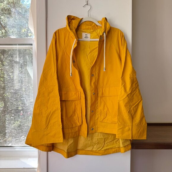 New Free People We The Free Seafarer Raincoat Jacket Waterproof in Yellow XS - Picture 5 of 12